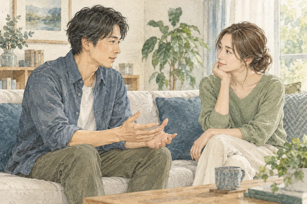 相手の考えや不安を遮らずに聞く恋人同士