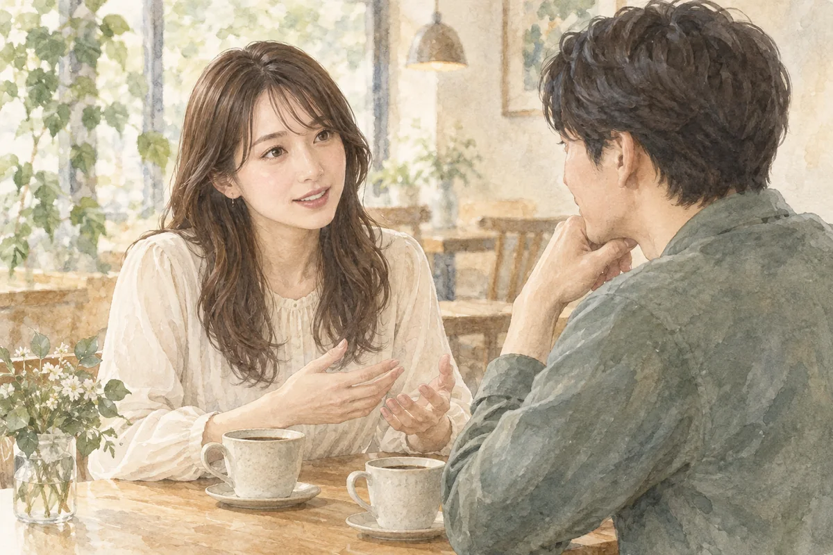 自分の将来への希望を穏やかに伝える女性