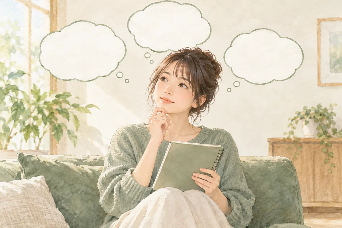 相談形式と口コミについて質問を整理する女性のイメージ