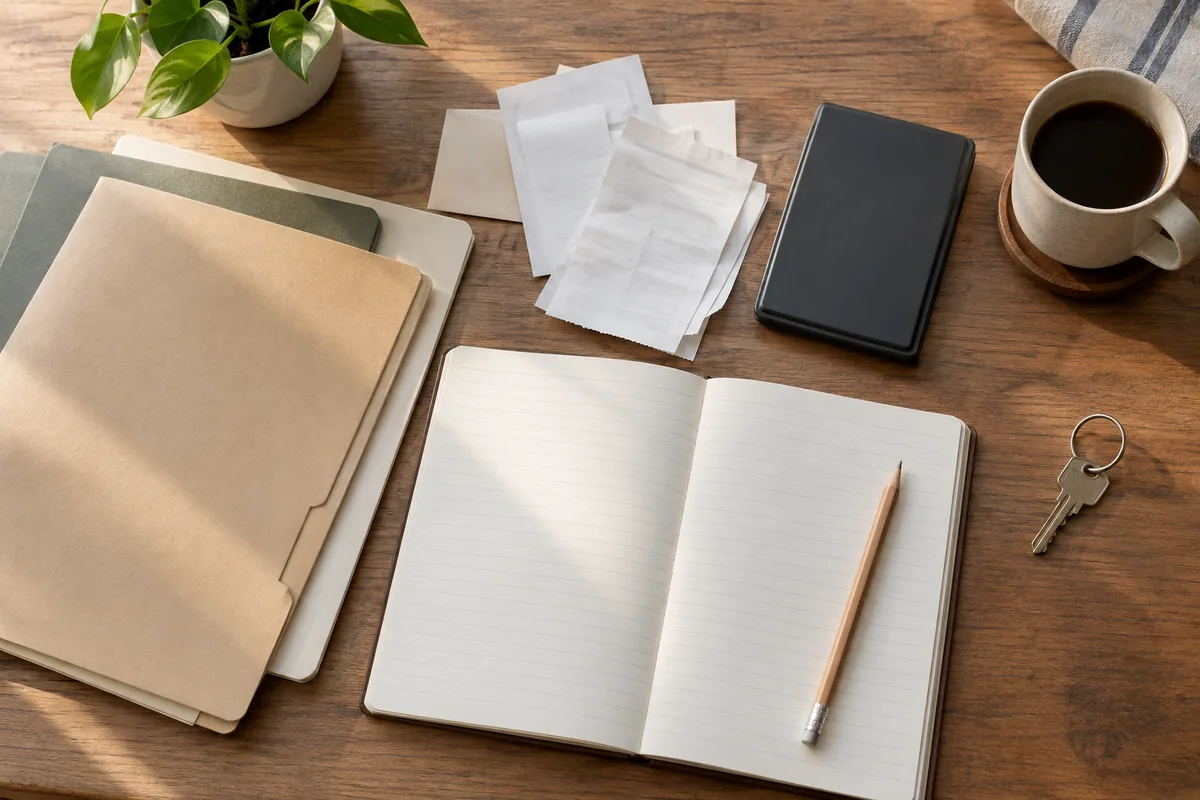 結婚準備の書類と予定を確認するためのノート