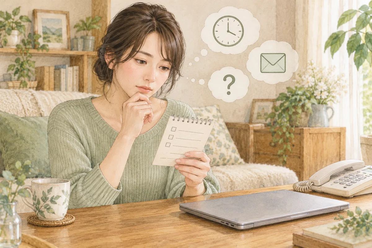 退会や個人情報について確認する女性のイメージ
