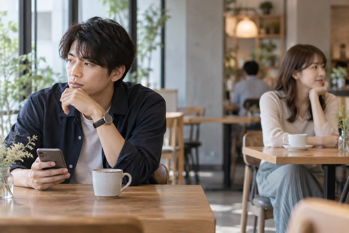 彼氏持ちの女性への連絡を控えて考える男性