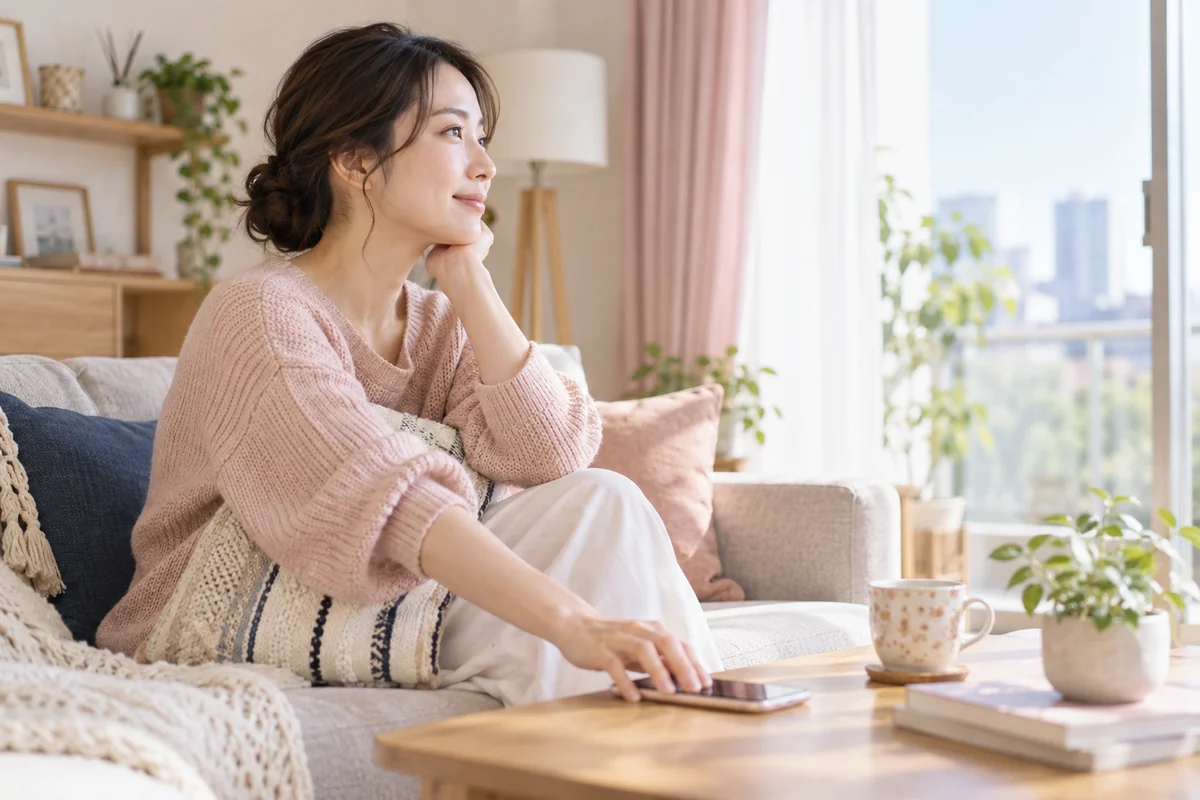 相手を監視せず落ち着いて関係を見極める女性