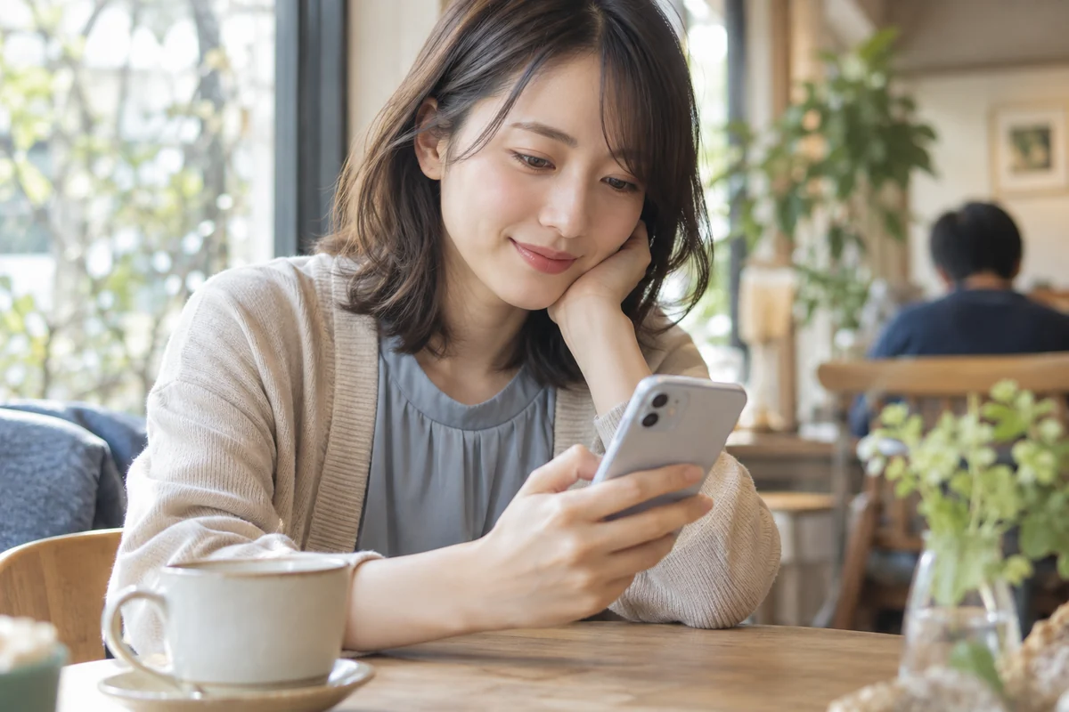 元恋人へ負担の少ない短いLINEを送ろうとする女性