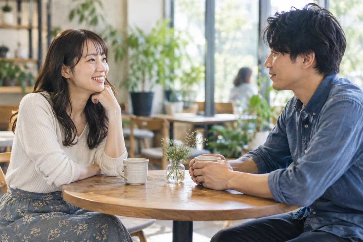 元恋人との短時間の再会を穏やかに提案する女性