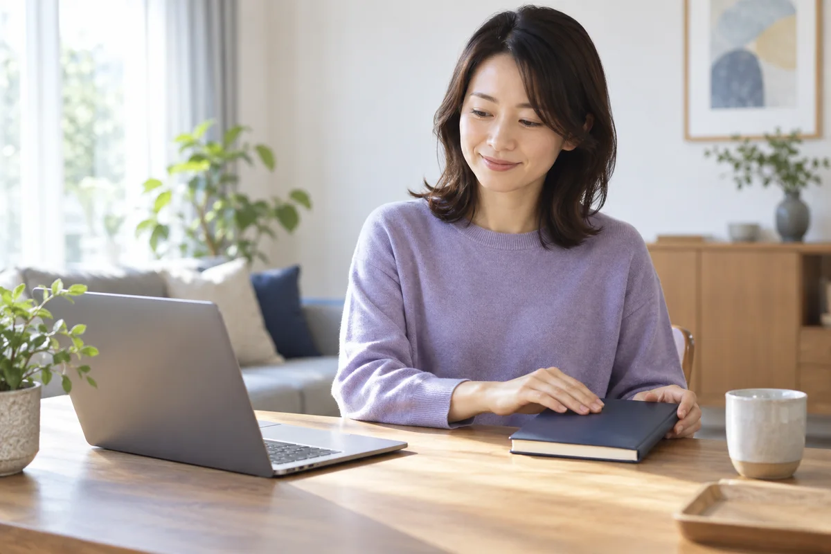 公式情報を確認して相談先を決める女性のイメージ