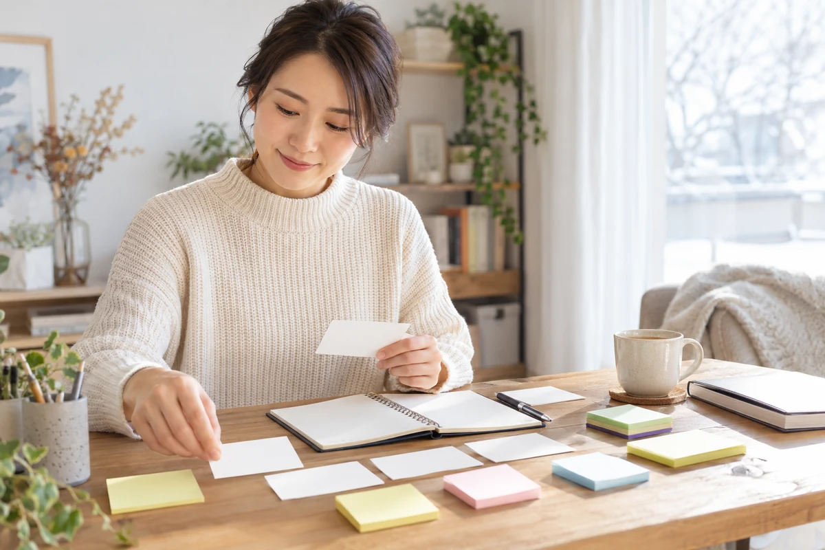 青森の探偵相談前に疑問点をノートへ整理するイメージ