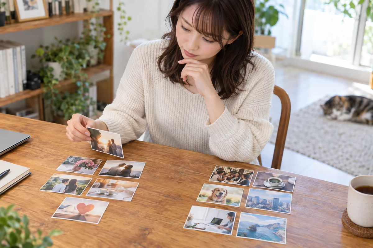 好意と親切を区別して落ち着いて考える女性