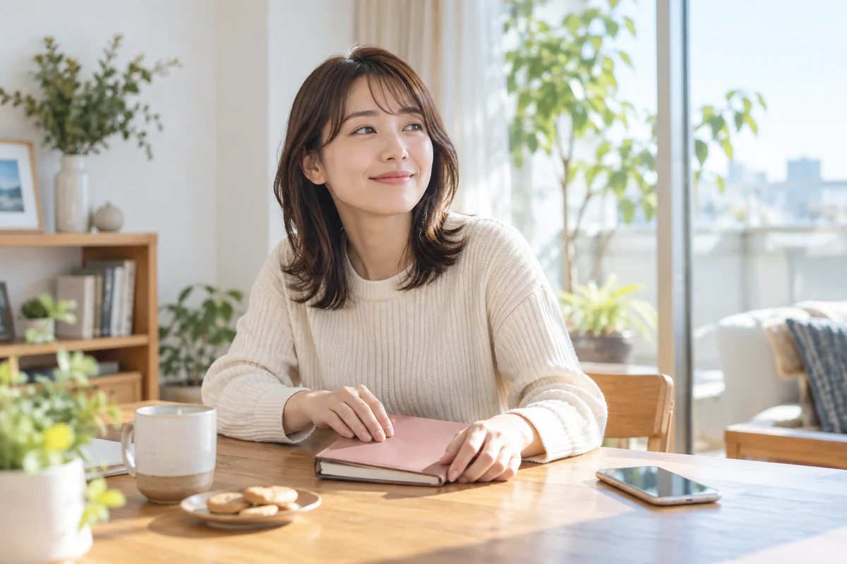 相手の言葉と行動を見て自分の気持ちを整理する女性