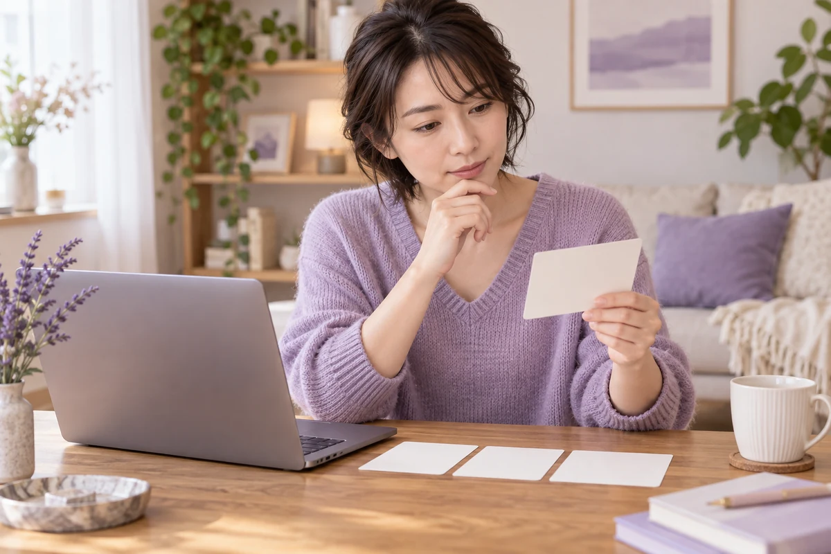 口コミを複数の観点で読み比べる成人女性