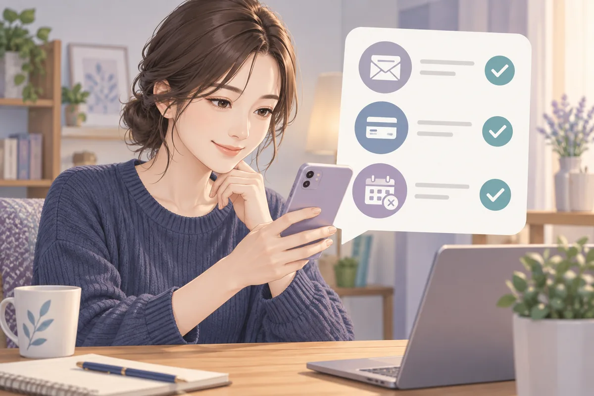 電話占いシエロの退会前に問い合わせ・支払い・順番待ちを確認する女性