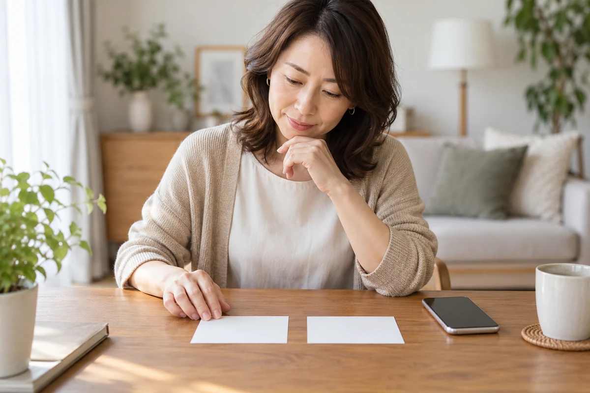 電話占いの二つの相談スタイルを比較する女性