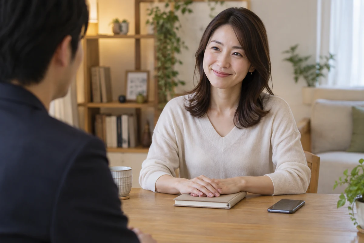 相談後の次の一歩を穏やかに決める女性