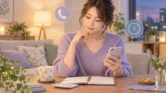 電話占いの通話料と鑑定時間を確認しながら相談を検討する女性