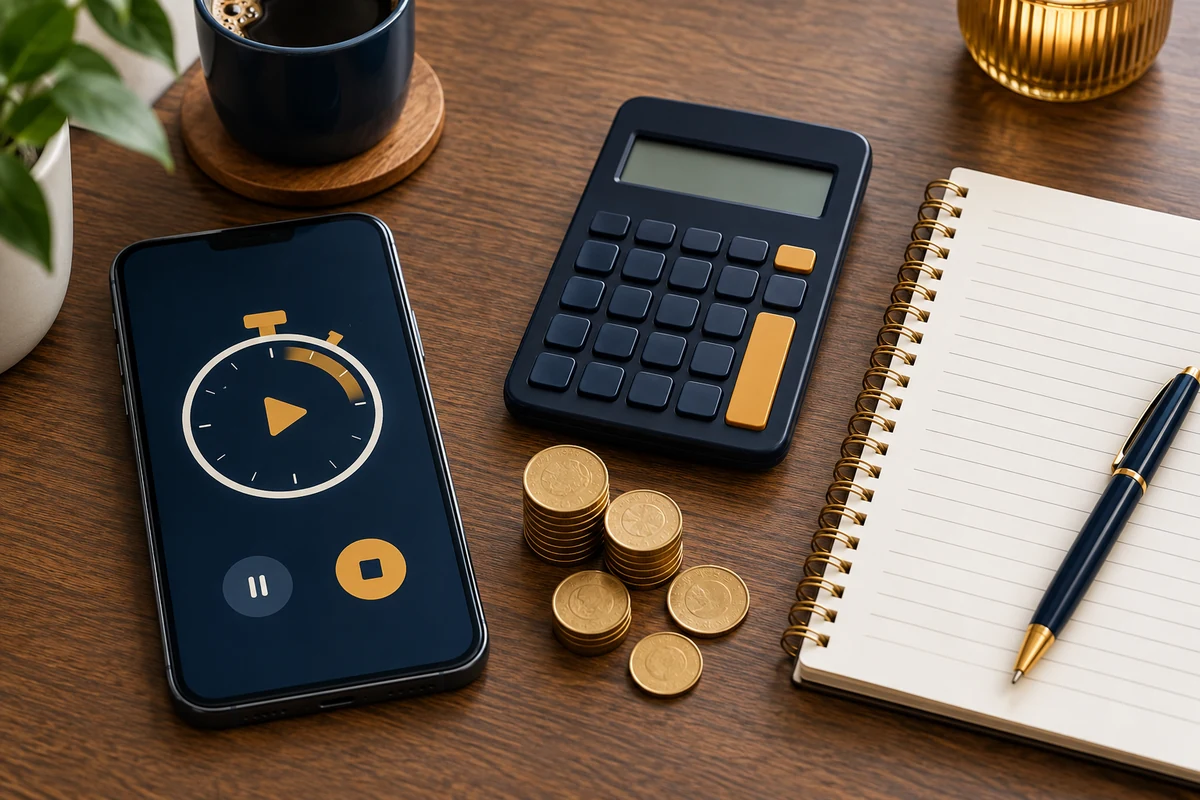 電話相談の時間と料金を計算するスマートフォン