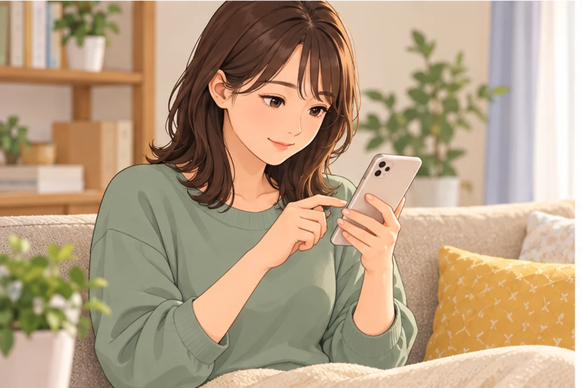 未払いとポイントを退会前に確認する女性