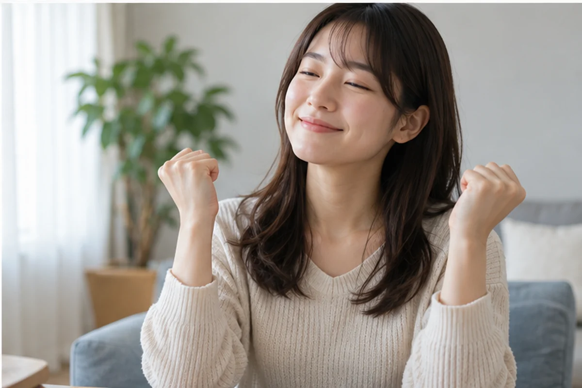 退会完了と最終明細を保存する女性