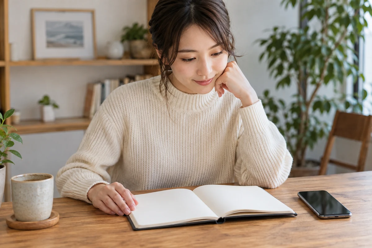 柚嬉先生への相談前の疑問を整理する女性