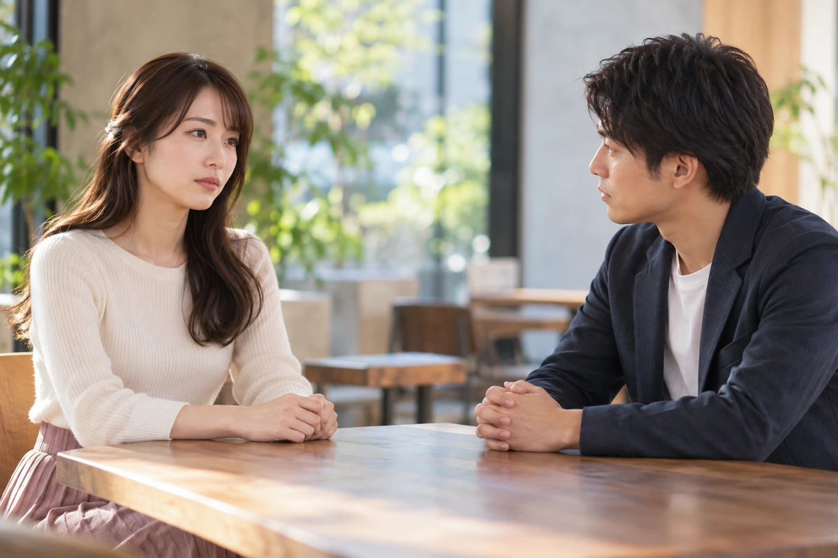 別れる理由を落ち着いて伝える男女