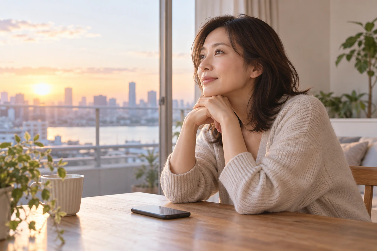 既婚者同士で別れた後に自分の生活を見つめ直す女性