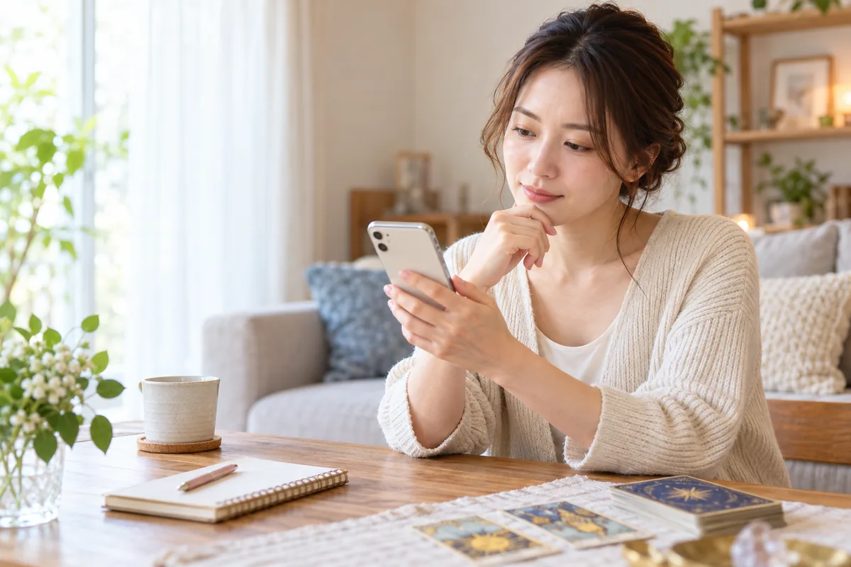 SATORI百々花先生の口コミと在籍状況を確認する女性