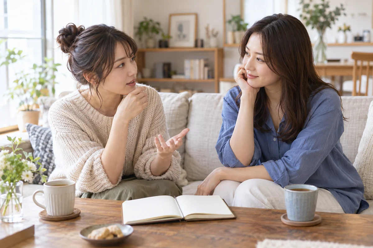 元恋人との復縁について信頼できる友人へ相談する女性