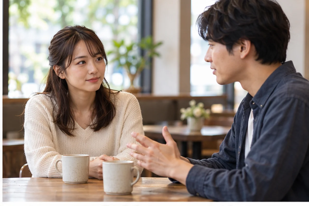 異性の友人の愚痴を適切な距離で聞く女性