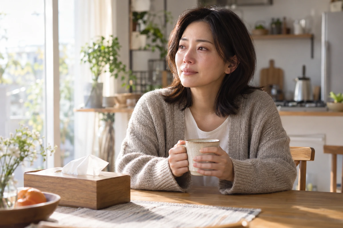 既婚者同士で別れた後の喪失感を受け止める女性