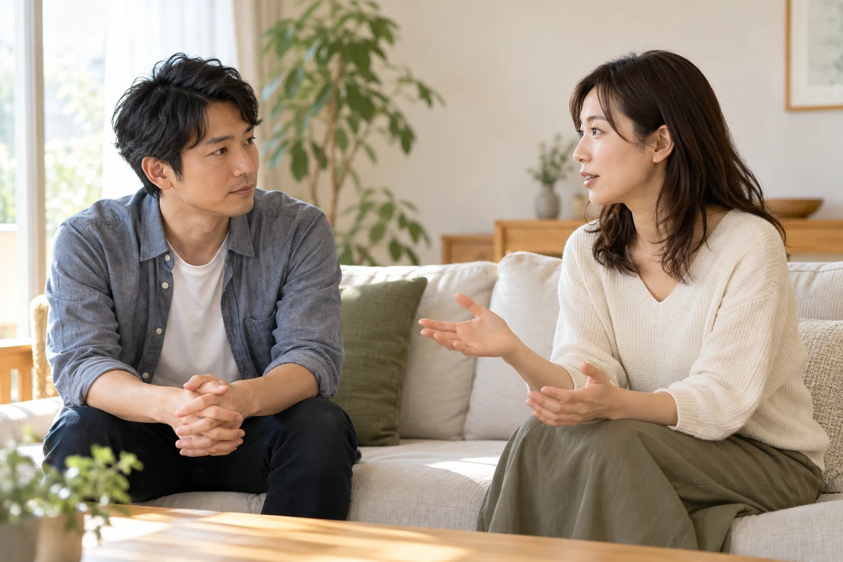 恋人との境界線を率直に話し合う日本人カップル