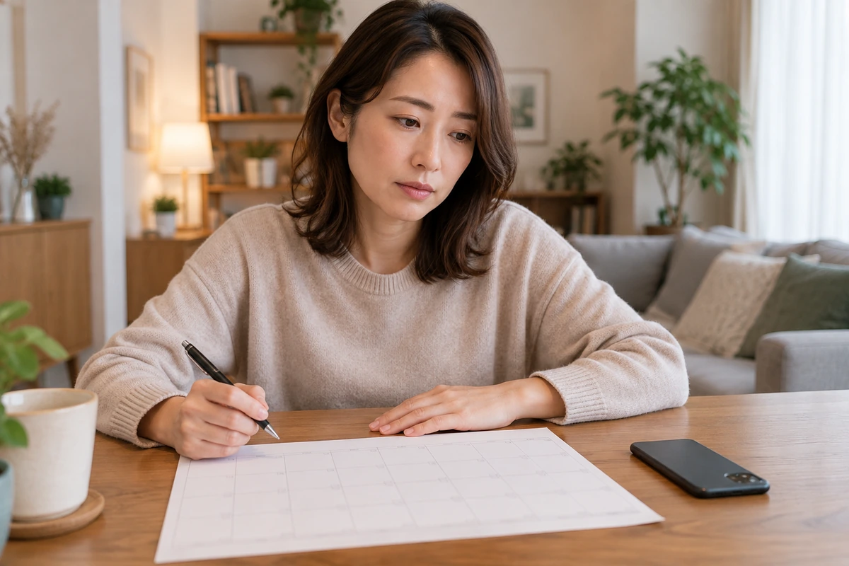 連絡する前に自分の目的を整理する女性