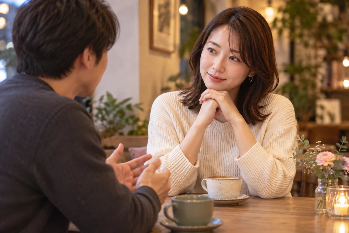 相手の質問を落ち着いて聞く男女