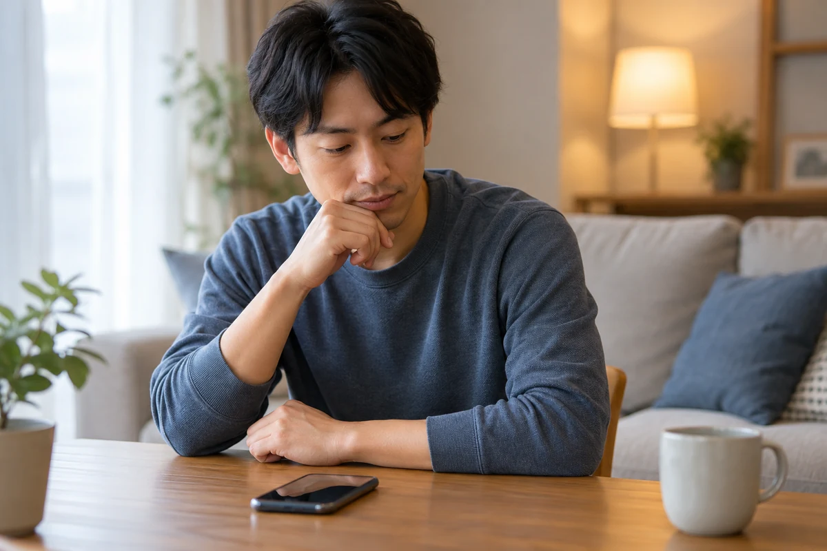 妻のスマホを無断確認せず立ち止まる夫