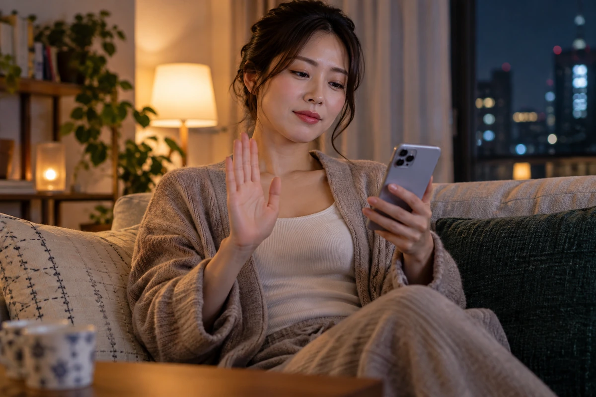 深夜の都合のよい再接触を断る女性