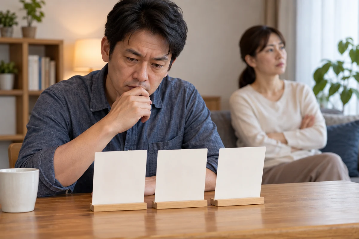 妻との話し合い後の反応を三つの軸で整理する夫
