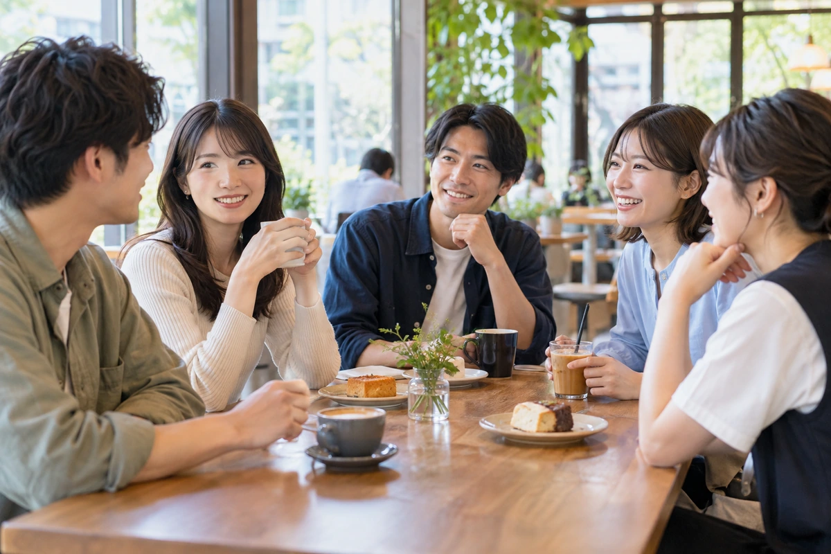共通の友人と自然に過ごす元恋人