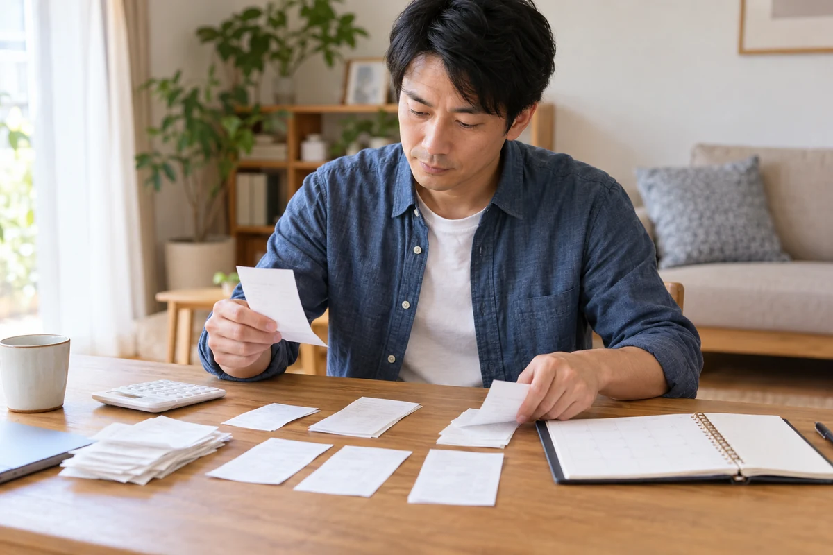 共有家計の情報を安全に整理する夫