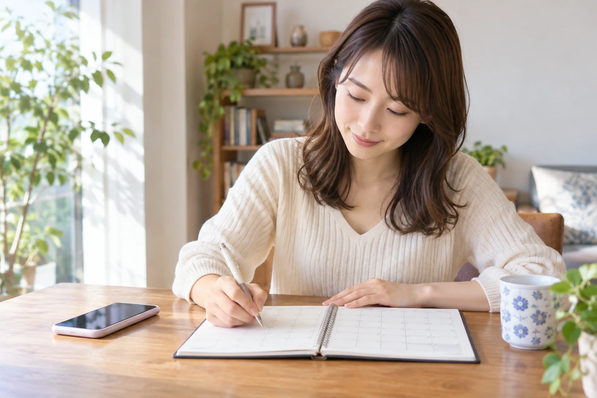 自分の予定を整えて追いすぎない女性