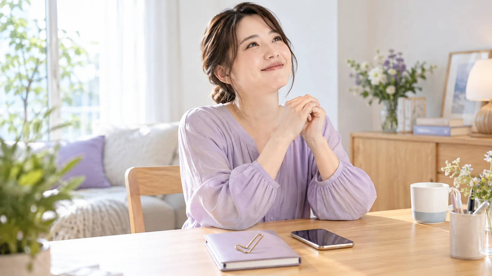 退会手続きを終えて安心する女性