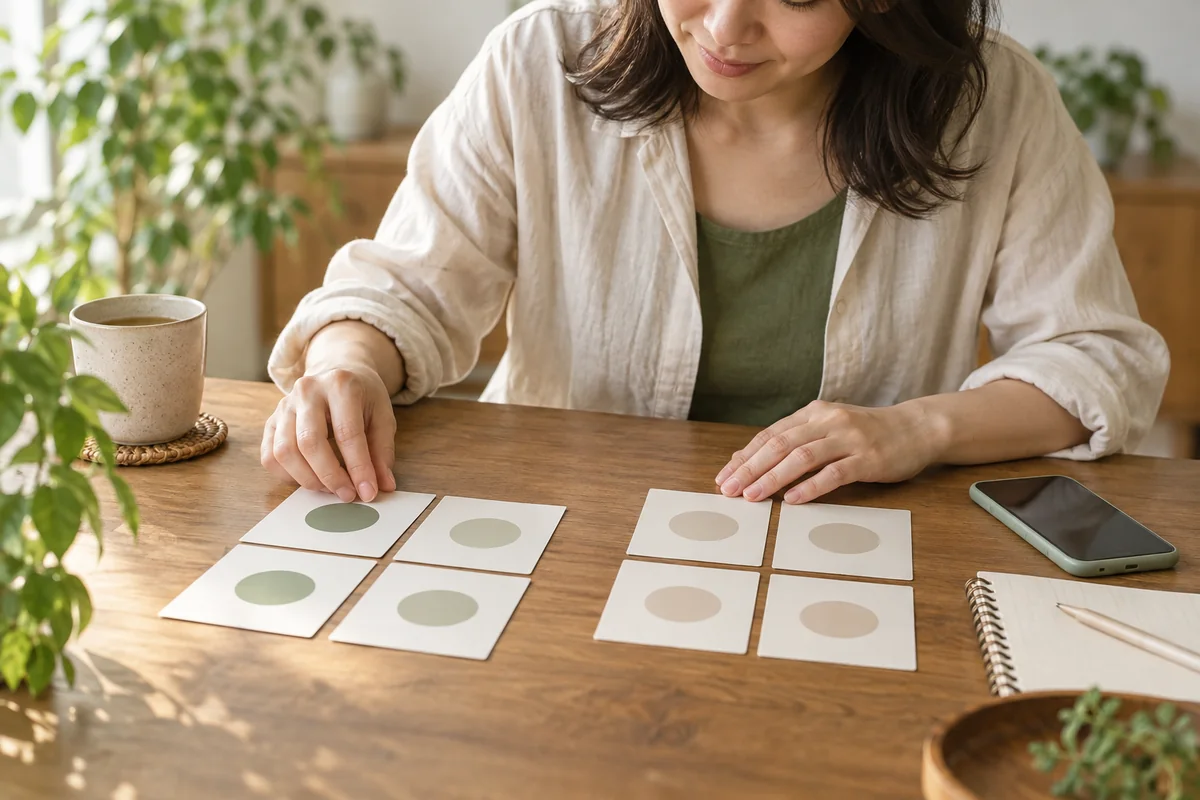 相談に必要な情報と分からない情報を分けてメモするイメージ