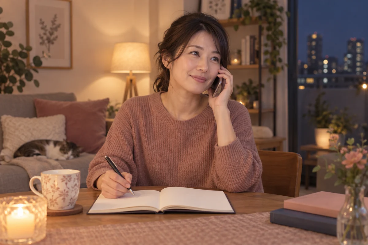 彼氏の嘘に関する疑問を整理して次の行動を決める女性