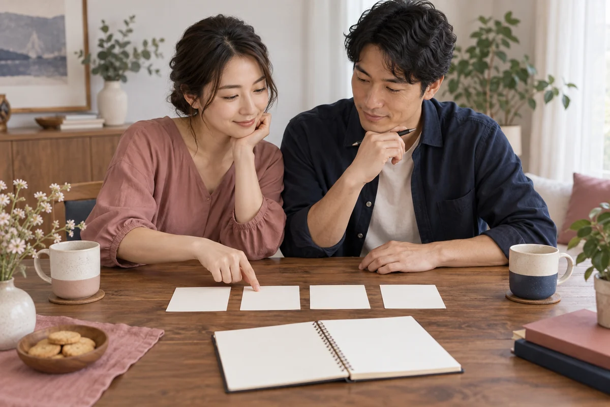信頼をやり直すための約束を一緒に決めるカップル