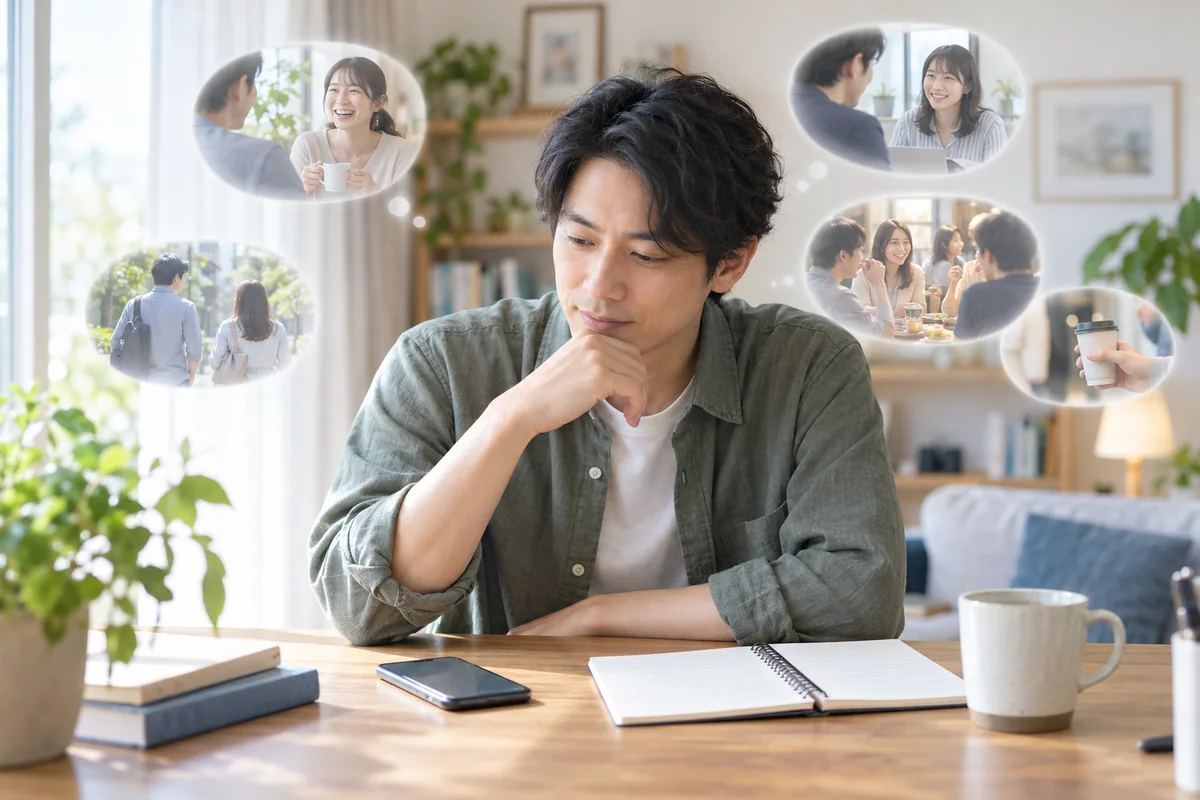 複数の出来事を振り返り一つのサインだけで判断しない男性