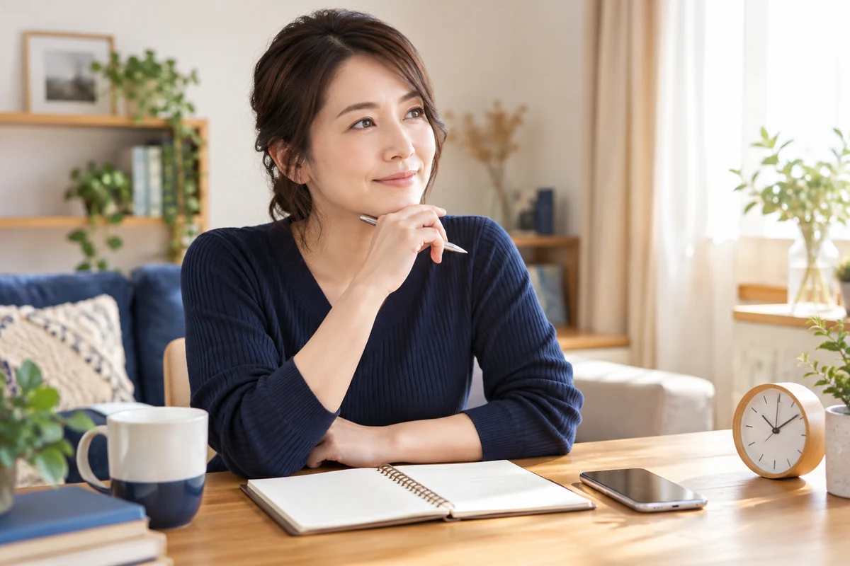 復縁相談の準備を落ち着いて考える女性