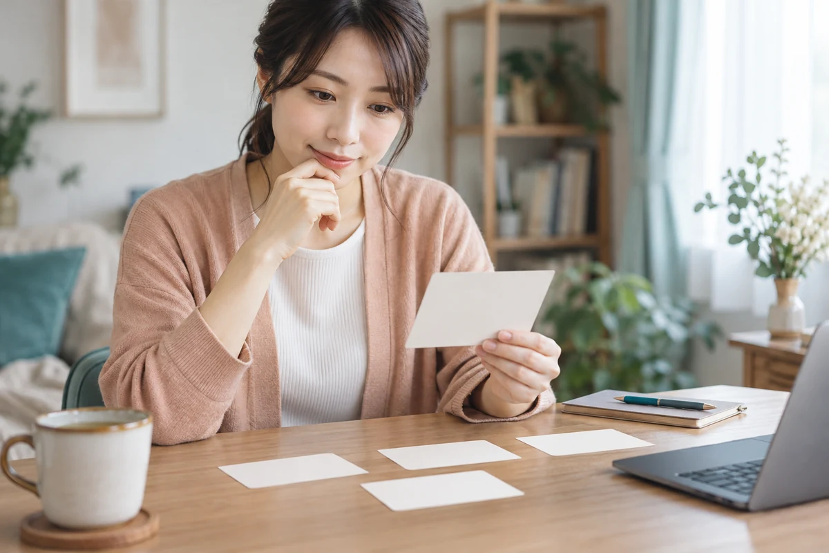 複数の口コミカードから会話傾向を比較するイメージ