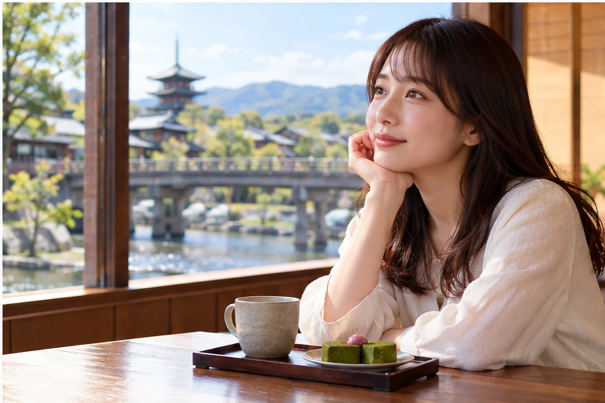 京都の占い相談後に結果を整理する女性