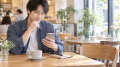 マッチングアプリで自然な誘い方を考える男性