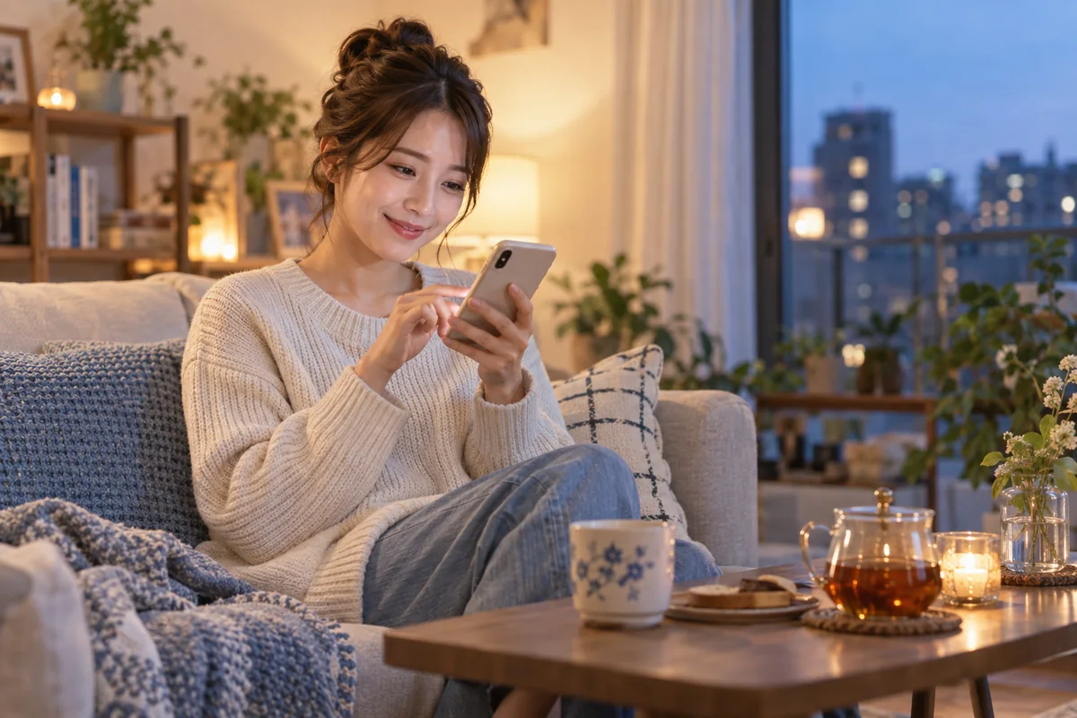 3回目デート後に前向きなメッセージを送る女性