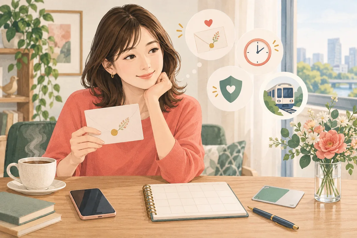 デートの誘い方と安全な会い方を確認して次の一歩を考える女性