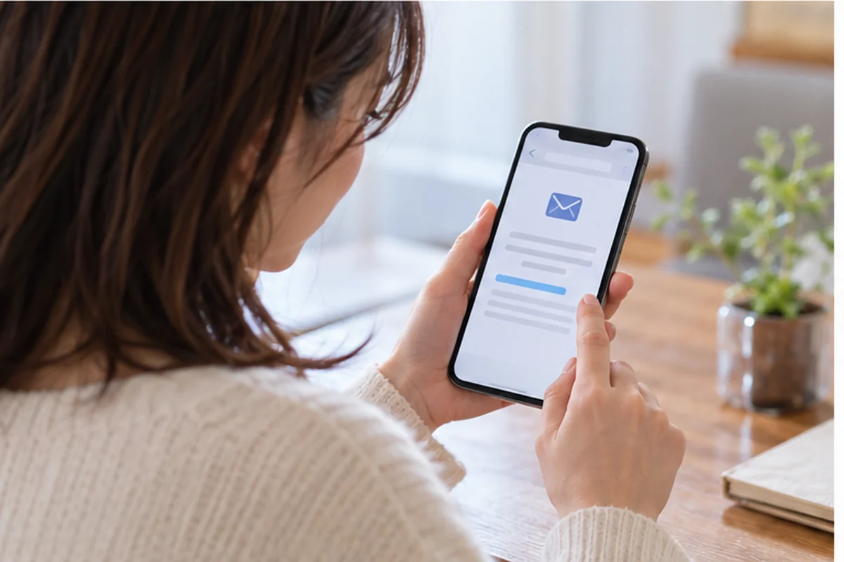 みんなの電話占いのパスワード再設定を確認する女性