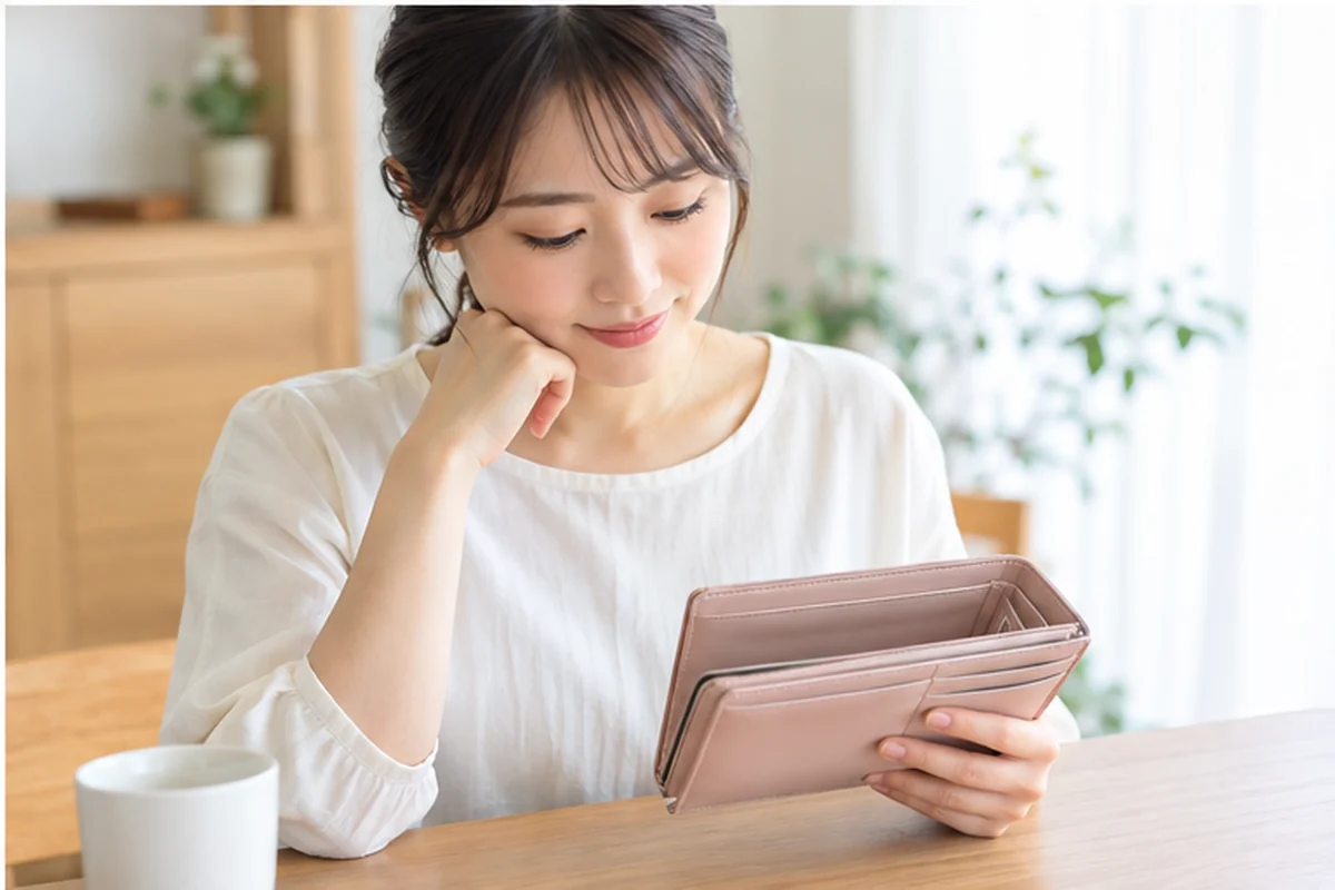 電話占い後の支払い履歴を確認する女性